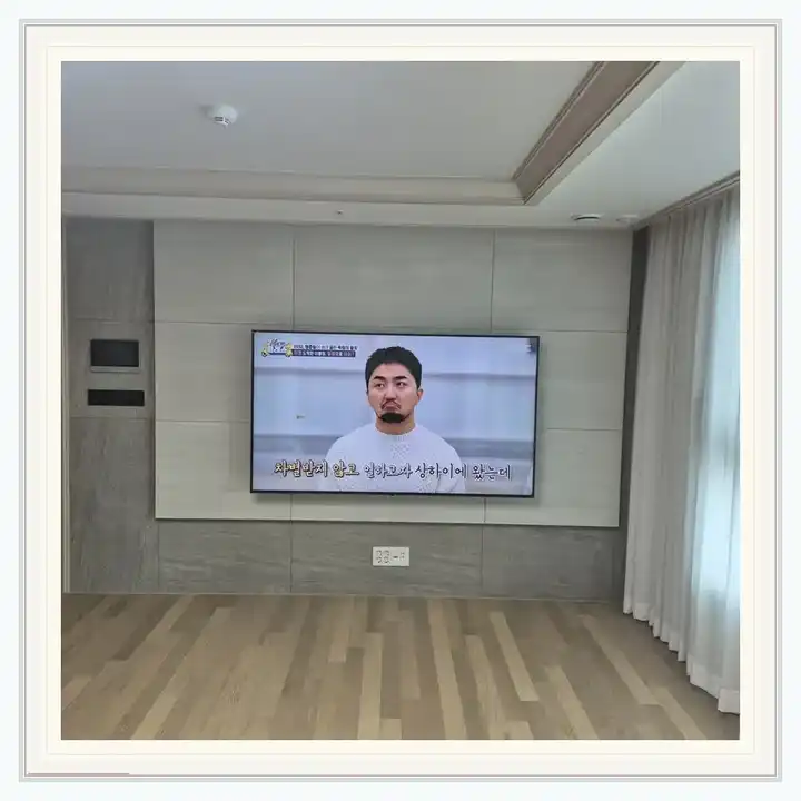 벽걸이TV 거치대 참고 사진 · 동탄 행복마을 푸르지오 설치 조건